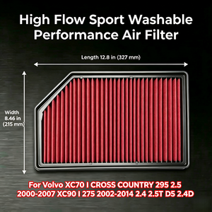 Filtro de Aire de Alto Flujo 8638600 30741594 para <span class=keywords><strong>Volvo</strong></span> <span class=keywords><strong>XC70</strong></span> I <span class=keywords><strong>CROSS</strong></span> <span class=keywords><strong>COUNTRY</strong></span> 295 2.5 2000-2007 XC90 I 275 2002-2014 2.4 2.5T <span class=keywords><strong>D5</strong></span> 2.4D - Product Image 1