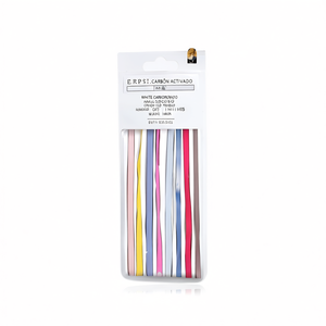 Lot de 12 pinces à cheveux fines en carton blanc de 10 cm, découpées, couleurs assorties - Product Image 1