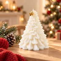 Décoration de chambre de Noël pour filles, bougie d'arbre de Noël rose pâle, décoration d'hiver douce et romantique pour la maison