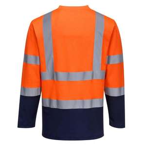 PORTWEST - S280ONRXXL T-shirt en coton à manches longues bicolore Comfort orange/bleu marine-EAN 5036108320059 HI-VIS WORKWEAR - Product Image 2