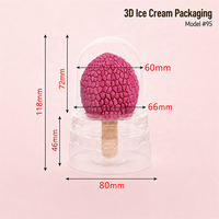 Boîte d'emballage en PET transparent sur mesure en gros avec couvercle pour sucettes glacées en forme de fruit, glaces 3D virales, gelato pop