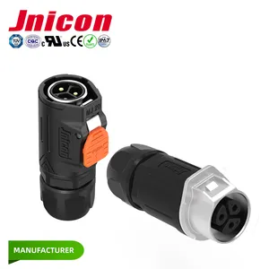 Jnicon impermeable eléctrico 20 amperios 3 pines IP67 Metal aviación conector de alimentación Circular con Cable