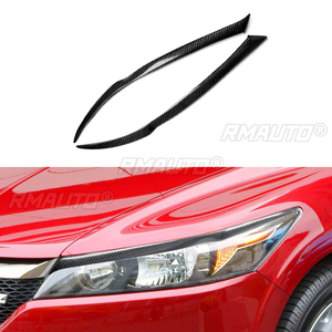 1 par de cubiertas embellecedoras de fibra de carbono auténtica para faros delanteros de coche, tipo ceja/párpado, para Honda Stream 2006 2007 2008, calcomanías para faros de coche - Product Image 1