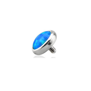 Joyería para Piercing <span class=keywords><strong>de</strong></span> Titanio ASTM F136 G23, Top <span class=keywords><strong>de</strong></span> Anclaje Dérmico con Ópalo Transparente y Circonita - Product Image 5