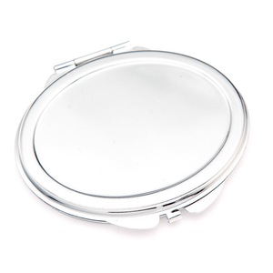 Miroir de poche rond en métal à double face personnalisé en gros, 70 mm, pas cher, coins arrondis, faveurs de mariage, bricolage, miroir compact en métal - Product Image 4
