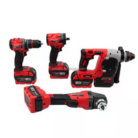 Grande réduction, vente flash pour un ensemble d'outils électriques combinés, 4 kits d'outils, perceuses sans fil 18v 20v 21vVolt, batterie, bricolage, usage domestique