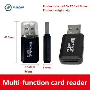 Gran oferta de EE. UU. Tarjeta SD/TF convertidor de tarjeta de memoria para teléfono móvil USB 2,0 Dash <span class=keywords><strong>Cam</strong></span> lector de tarjetas de alta velocidad 512KB Flash incorporado negro - Product Image 2