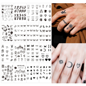 Juego de <span class=keywords><strong>Tatuajes</strong></span> Temporales con Diseños <span class=keywords><strong>Pequeños</strong></span>, Tatuaje Semipermanente a Prueba de Agua, Dura 2 Semanas, Tatuaje Herbal Realista <span class=keywords><strong>para</strong></span> Dedos, Brazos y Cuerpo - Product Image 3