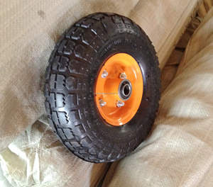 <span class=keywords><strong>Precio</strong></span> de fábrica rueda de carretilla 10 pulgadas 4,10/3,50-4 neumático <span class=keywords><strong>llanta</strong></span> de Metal resistente rueda inflable desmontada - Product Image 5