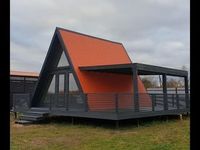 Luxe Chine Structure En Acier Toit Triangulaire Maison Modulaire Préfabriquée Petite Maison pour Salon Chambre Salle À Manger