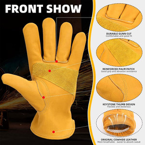 Gants d'assemblage de haute qualité avec matériau en cuir taille personnalisée coupe régulière gants d'assemblage en cuir de protection des mains - Product Image 2