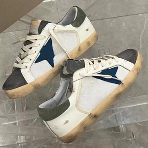 Sneakers de luxe en cuir véritable blanc de canard d'oreille, antidérapantes, confortables, chaussures de skate tendance, dorées et vieillies - Product Image 3