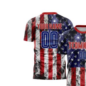 Maillot de football à manches courtes avec drapeau américain, respirant, séchage rapide, léger, uniforme sportif pour les entraînements et les matchs d'équipe - Product Image 3