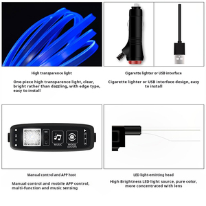 Yosovlamp nouvelle voiture LED atmosphère intérieure lumière contrôle central ligne lumineuse Clip bord pour Golf Versa Tucson Tiida voiture de ville - Product Image 3