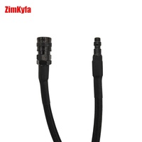 ZimaKyfa AF # HPA-BH HPA Air FLEX Schlauchleitung mit Bajonettanschluss 40 Zoll Niederdruck 1500 PSI Geflochtenes Kabel Schwarz Kupfer/Nylon für