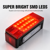 Feu arrière de remorque HOMFUL étanche à 20 LED avec barre d'avertissement diffuse, feux de gabarit latéraux et éclairage de plaque d'immatriculation pour remorques utilitaires et de camping-car