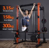 Machine Smith tout-en-un avec crossover par câble, rack de musculation, équipement de musculation multifonctionnel pour la maison avec pile de poids intégrée