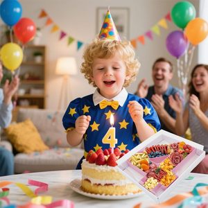 ถาดใส่อาหารรูปสี่เหลี่ยมผืนผ้าสีชมพูขนาด 12.5 นิ้ว ทำจากกระดาษแข็ง สำหรับใส่ของตกแต่งงานปาร์ตี้ - Product Image 5