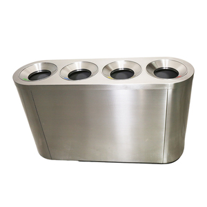 Thương mại thép không gỉ đa ngăn chất thải <span class=keywords><strong>bin</strong></span> Thiết kế ngoài trời được xây dựng trong tái chế tính năng cho trung tâm mua sắm khu vực công cộng - Product Image 3