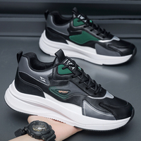 Chaussures de sport pour hommes tendance, basses, à lacets, à semelle épaisse, blanches, décontractées, polyvalentes, chaussures de course, nouvelle collection printemps, chaussures de sport en cuir