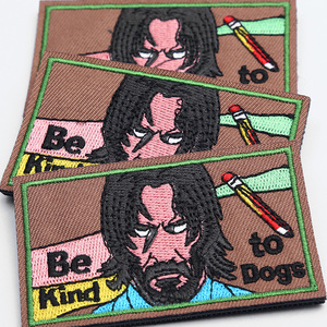 Patch brodé 'Be Kind to Dogs' - Meme drôle - Patch tactique <span class=keywords><strong>moral</strong></span> - Fixation auto-agrippante pour sac à dos, gilet, badge - Vente en gros - Product Image 2
