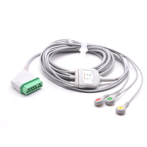 Câble de capteur ECG à bouton-pression 3 canaux pour machine Nihon Kohden BSM2354A - Product Image 1
