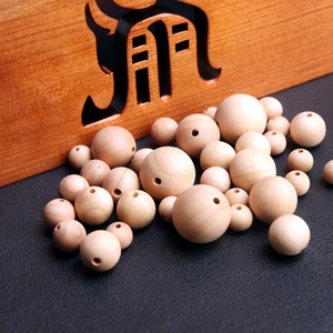 Peach Wood Beads Round Natural Color Small Hole For <b>Bracelet</b> Making Bulk Pack - Product Image 1