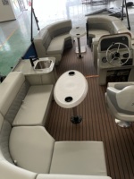 Kapal Ponton Mewah Berbahan Aluminium 19 kaki 5.8 m, Dua Lambung, untuk Memancing, dengan Mesin Luar Papan (Outboard Engine) untuk Penggunaan di Danau & Sungai