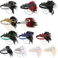 Serre-tête rétro européen-américain à plumes de poulet HA5832, accessoires capillaires à pampilles pour scène, table, performance, mariée, bal