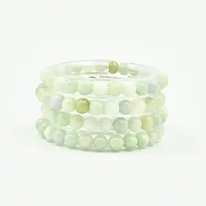 Pulseiras de jade, aita, atacado, 8mm, natural, jade, burma, jadeite, redondas, pulseiras frisadas para mulheres, homem