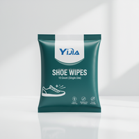 Lingettes nettoyantes pour chaussures à usage unique en gros, emballage individuel en sachet, formule à base d'eau, parfum personnalisable pour le cuir