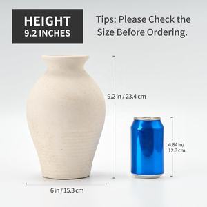 9.2 इंच वैस विंटेज जापानी घर-स्टे फार्महाउस शैली की कला सिरेमिक वेस टेराकोटा फ्लोपॉट जीवन विवाह पार्टी के लिए - Product Image 3