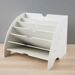 Organizador de Archivos Curvo de 5 Niveles, Bandeja para Documentos de Escritorio, Estante para Archivos de PVC Multicapa para Uso en Oficina y Hogar - Product Image 2
