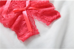 Taille unique, culotte en dentelle à entrejambe ouvert, super sexy, grande taille, à nouer sur le côté, pour femmes - Product Image 6
