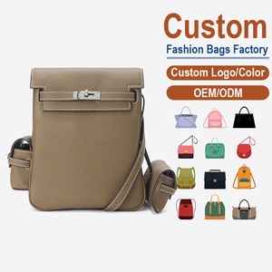Custom Genuine Leather <b>Backpack</b> Square Shape Hasp Closure Detachable Strap Elegant Daily Use Small Capacity Water Resistant - Product Image 1