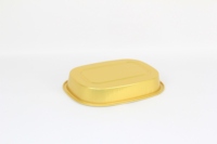 Moule à tartelettes jetable de 700ml en aluminium noir et or avec récipient commercial au design cannelé