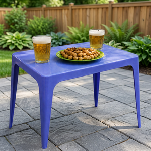 Table de salle à manger extérieure en plastique PP, multicolores, empilables, légères, imperméables, durables, robustes, design minimaliste pour hôpital, hôtel - Product Image 2