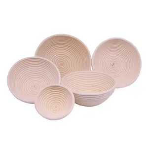 Hot Selling Beige Baguette Reposteria Rattan Proofing Basket Set Of 2 With Liner Bread Lame Scrape For Baking Tool Mould