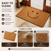 Tapis de porte extérieur personnalisé en fibre de coco antidérapant avec support PVC, imprimé sur mesure, vente en gros