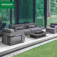 Ensemble de canapés en alliage d'aluminium pour l'extérieur, style moderne, avec coussins à séchage rapide, pour jardin, terrasse, véranda, salle à manger, hôtel