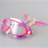 Lunettes de natation pour enfants, style tendance, haute définition, anti-buée, étanches, grande monture, mignonnes, avec pince-nez et bouchons d'oreille, protection UV
