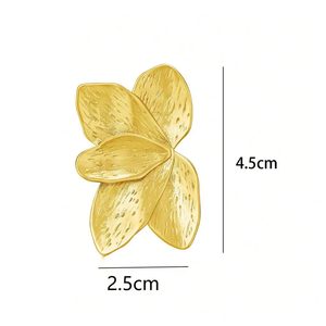 Leaf <b>Earrings</b> Over Size Jewelry 18K Gold Plating Flower Fashion Statement Waterproof <b>Stud</b> Wholesaler Fashion <b>Stud</b> <b>Earrings</b> - Product Image 2