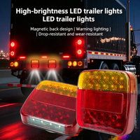 Kit de feux arrière LED magnétiques sans fil rechargeables 12V, clignotants, étanches IP67, construction en alliage d'aluminium, pour camion/remorque