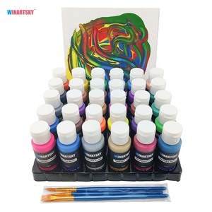 Juego de Pintura <span class=keywords><strong>Tempera</strong></span> Lavable de 30 Colores y 60 ml con 3 Pinceles para Niños, Pintura para Manualidades - Product Image 5