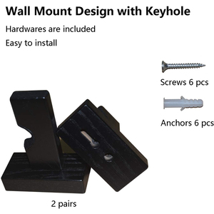 <b>Wall</b> Mount Premium Bamboo Baseball Bat Display 2 Pairs Natural Baseball Bat Holder - Product Image 6