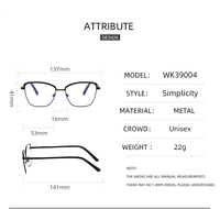 Montures de lunettes œil-de-chat 2026 39004 pour femmes, montures optiques de luxe en métal, montures de lunettes de mode, Gafas