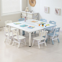 Ensemble bureau et chaise pour enfants, adapté pour la maternelle, table de peinture en plastique réglable pour bébé, table de jeu, table d'apprentissage