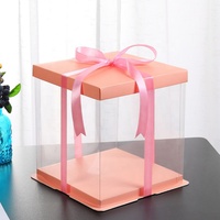 Caja de Embalaje Transparente para Pasteles, Hecha con Materiales Reciclados, con Ventana, Laminación Brillante, Grabado en Relieve, Estilo Moderno, Tamaños Personalizables, Venta al Por Mayor
