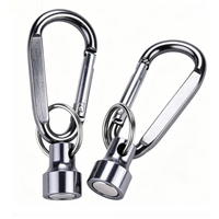 Penjepit Topi GNeodymium untuk Memancing, Pelepas Kumparan Kuat N52, Carabiner Logam Magnetik Personal, Gantungan Kunci Magnetik Tombol Neodymium
