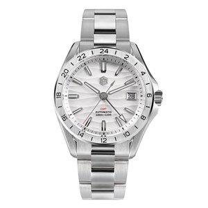 Montre mécanique automatique en acier inoxydable San <span class=keywords><strong>Martin</strong></span> Vintage Business <span class=keywords><strong>Matt</strong></span> NH34 GMT 10atm Diver, prix d'usine, à vendre - Product Image 1